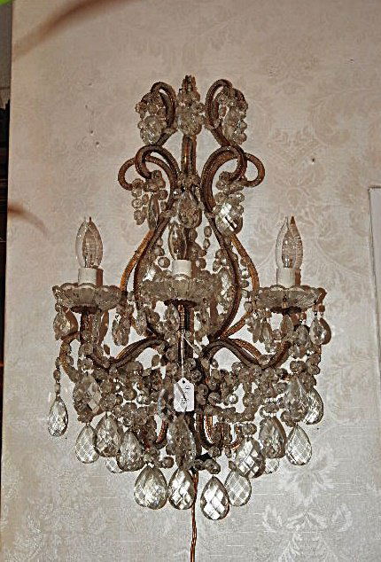 Antique Louis XVI Style 3-Light Wall Sconce (1 of 4)