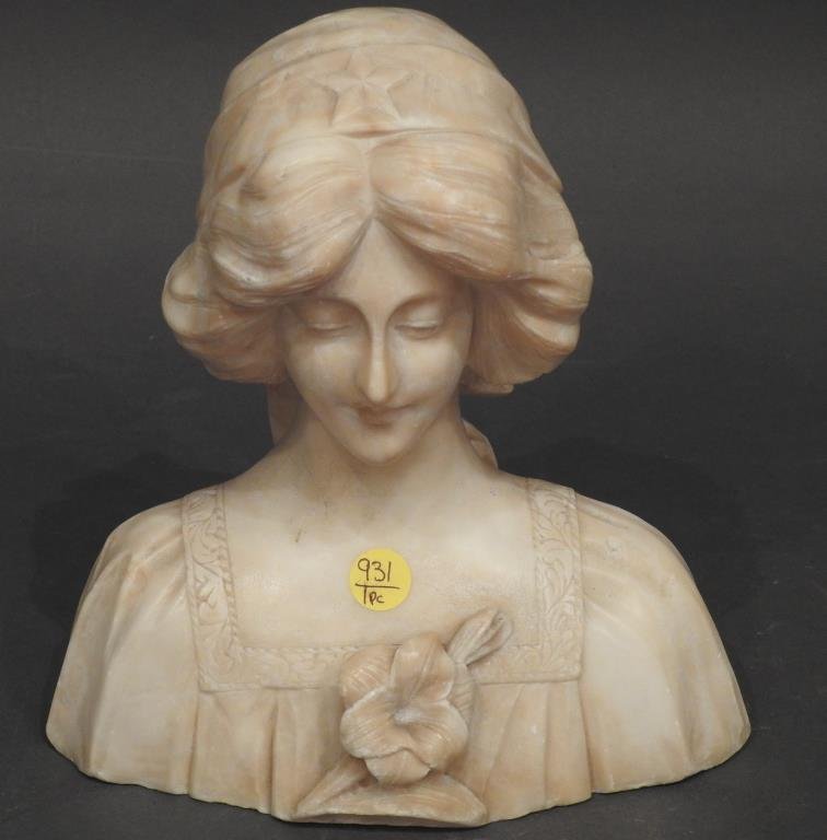 Antique Bust Sculpture of a Young Woman (1 of 5)