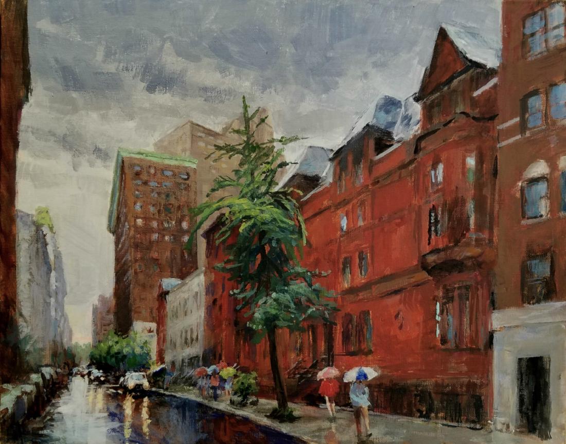 ”Summer Rain on West 73rd Street”, Peter Salwen (1 of 1)