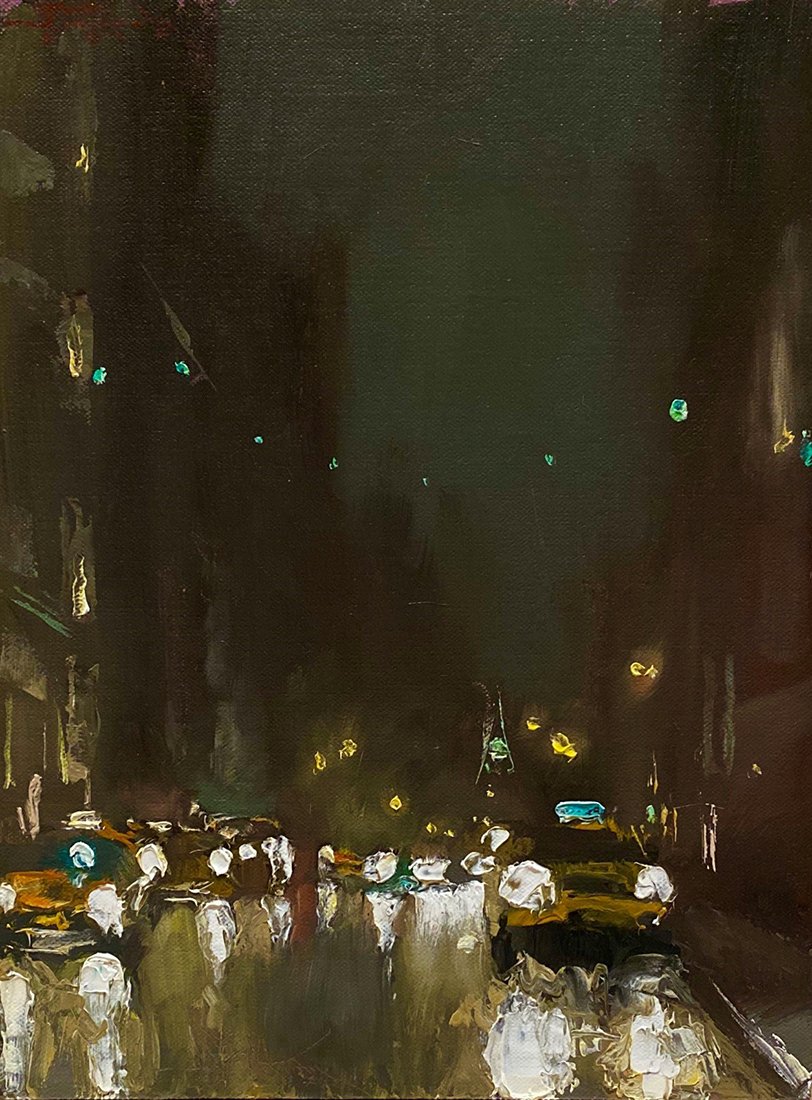 Salmagundi: C.W. Mundy: This Salmagundi work of art is titled, "Washington Square Night". Oil. Image Size: 12" x 9" x 0" C.W. Mundy is an Oil Painters of America’s Master Signature member, and in 2007 he achieved Master st