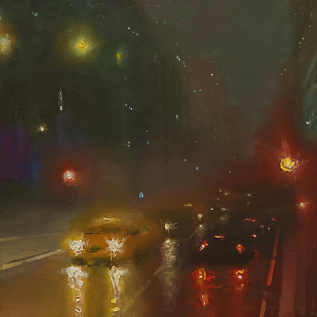 Salmagundi: C.W. Mundy: This Salmagundi work of art is titled, "Broadway Boogie". Oil. Image Size: 12" x 12". C.W. Mundy is an American impressionist painter, working primarily iC.W. Mundy is an Oil Painters of America’s M