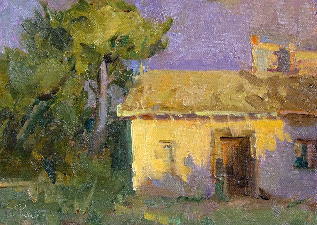 Salmagundi: Lori Putnam: This Salmagundi work of art is titled, "End of the Day". 100% of proceeds from the sale of this piece benefits Salmagundi. The sun's light grows more golden and the shadows turn into a deep lilac as t