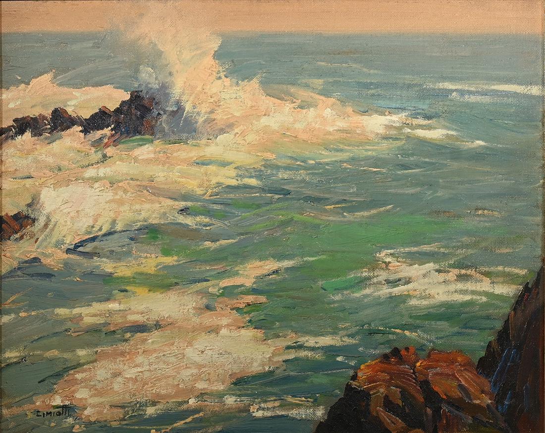 Salmagundi: Gustave Cimiotti (1875-1969): This Salmagundi work of art is titled, "Ogunquit Maine" (Salmagundi Club Collection). Signed, lower left. Oil. Image Size: 15.5" x 19.5" Framed Size: 18" x 22" Gustave Cimiotti was a painter known for