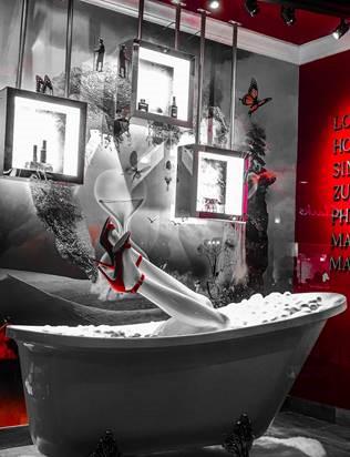 Salmagundi: Joseph Fraia: This Salmagundi work of art is titled, "Oops I Did It Again". A fun composition of legs in red heels sticking out of a bathtub in black, white, and red. Photo on Canvas. Image Size: 16" x 20" Joseph F