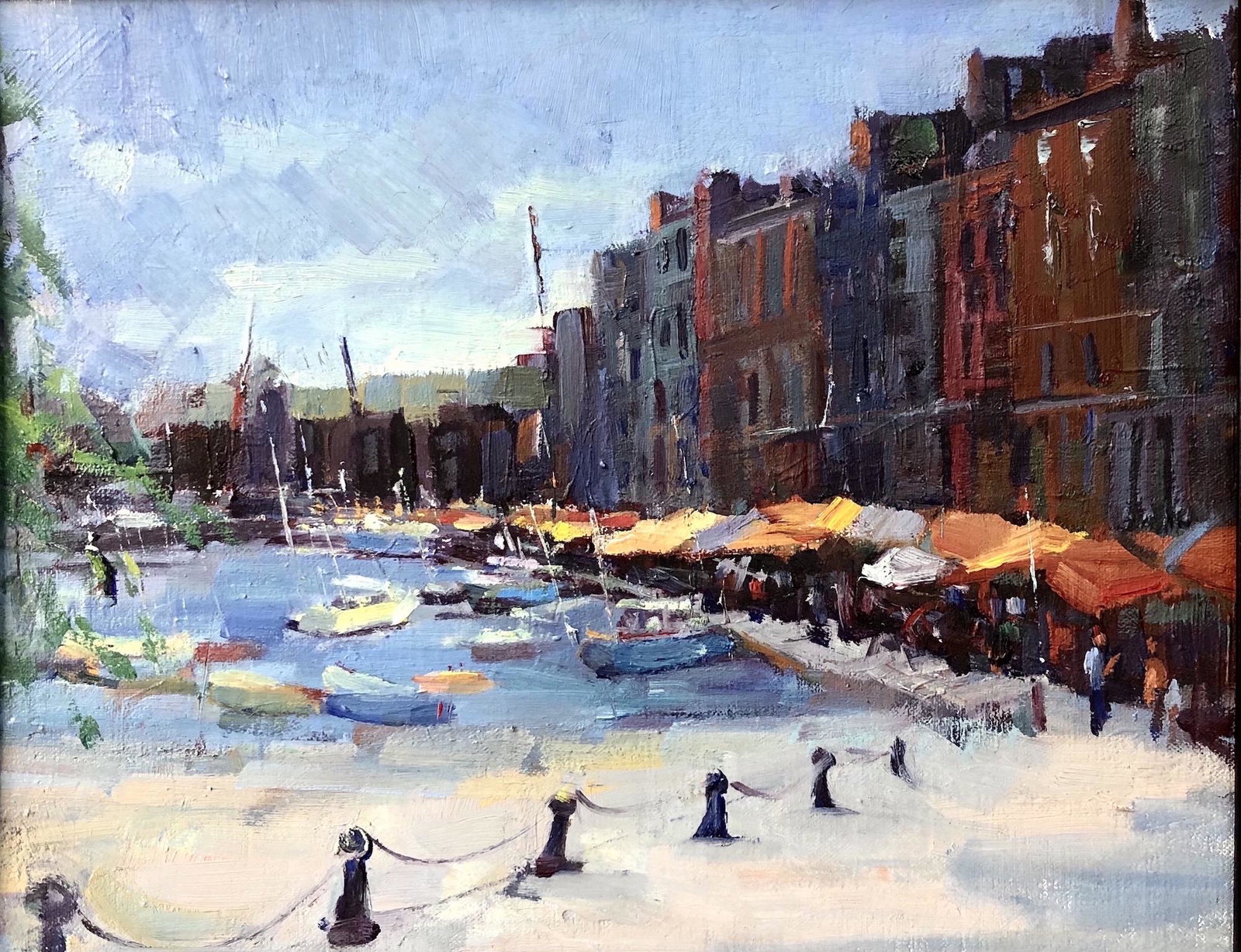 Salmagundi: Lily Braff: This Salmagundi work of art is titled, "Honfleur, France". As described by the artist, "Honfleur takes pride in its impressionist roots, being the birthplace of Eugene Boudin; mentor of Monet." Oil. I