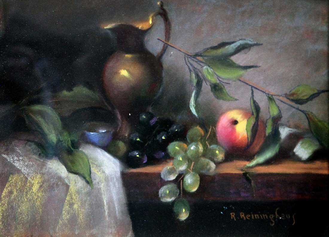 Ruth Reinghaus- A casual arrangement: This Salmagundi work of art is titled, "A casual arrangement". Pastel. 11 x 14 (image) 16.5 x 19.5 (framed)