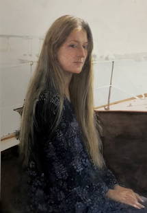 Edward Abrams : Carrie: This Salmagundi work of art is titled, "Carrie". Watercolor. 18 x 12 (size) 26 x 20 (framed).