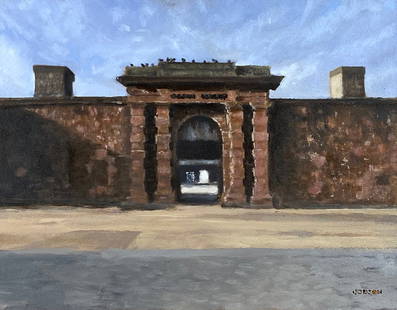 William Jobson : Castle Clinton: This Salmagundi work of art is titled, "Castle Clinton". Oil. 8 x 10 (size) 14 x 16 (framed).