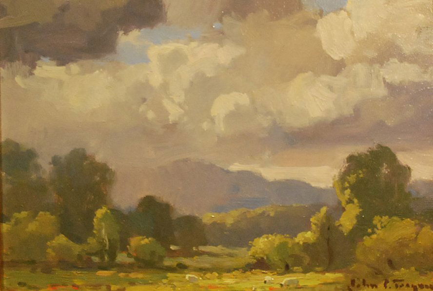 "Stormy Sky, VT", John C. Traynor: Painted Plein Air in Stowe, VT. Oil. Image size: 16 x 19. Framed: 14.5 x 17.25