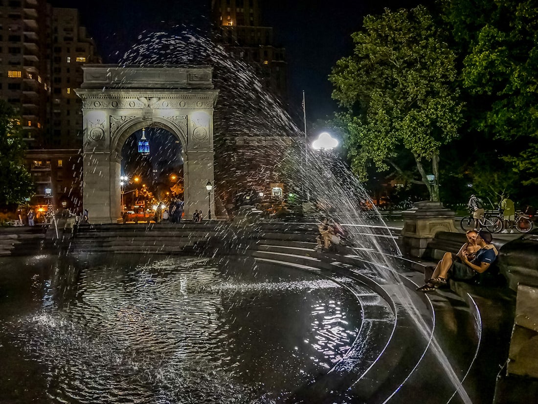Jeffrey L Friedkin : Night Shower - Washington Square Park at 1:00AM: This Salmagundi work of art is titled, "Night Shower - Washington Square Park at 1:00AM". Photography. 18 x 24 (size) 18 x 24 (framed). Jeffrey Friedkin's multiple award-winning photography employs a 