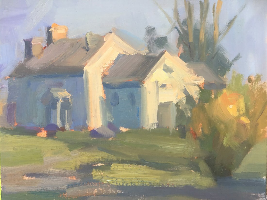 Pratima Rao : Early Spring Morning (Plein air): This Salmagundi work of art is titled, "Early Spring Morning (Plein air)". Oil. 8 x 10 (size) 10 x 12 (framed). Pratima Rao is a national award-winning landscape artist from Holmdel, New Jersey. She h
