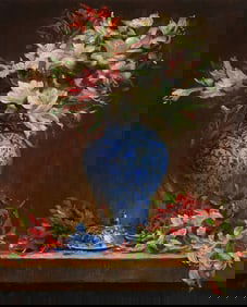Zhi Li : Flower in Blue White Vase
