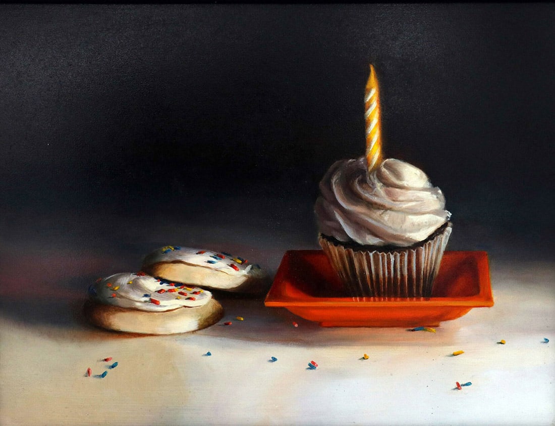 Debra Keirce : Celebration: This Salmagundi work of art is titled, "Celebration". Oil. 12x16 (size) 13x17 (framed). Debra Keirce is a celebrated Northern Virginia artist whose work is defined by a meticulous, hyper-realistic sty