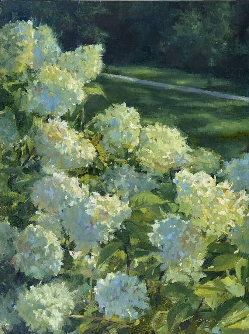 Katherine Grossfeld : Limelight: This Salmagundi work of art is titled, "Limelight". Oil. 16x12 (size) 18x14 (framed). Katherine's paintings are all about the study of light and emotion. In addition to her membership in Salmagundi Cl