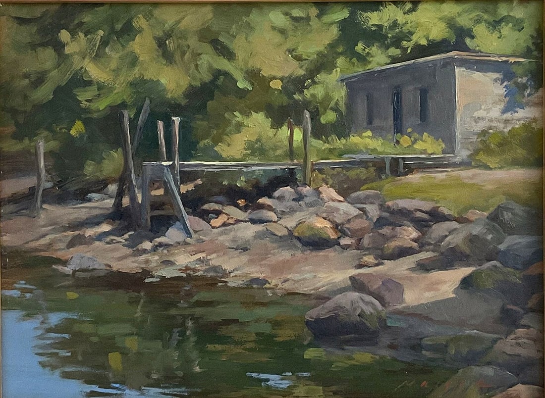 Barbara Maiser : Away From it All: This Salmagundi work of art is titled, "Away From it All". Oil. 9x12 (size) 14x17 (framed). Barbara is an internationally known artist who paints in watercolors and oils. She is the author of "Artist'