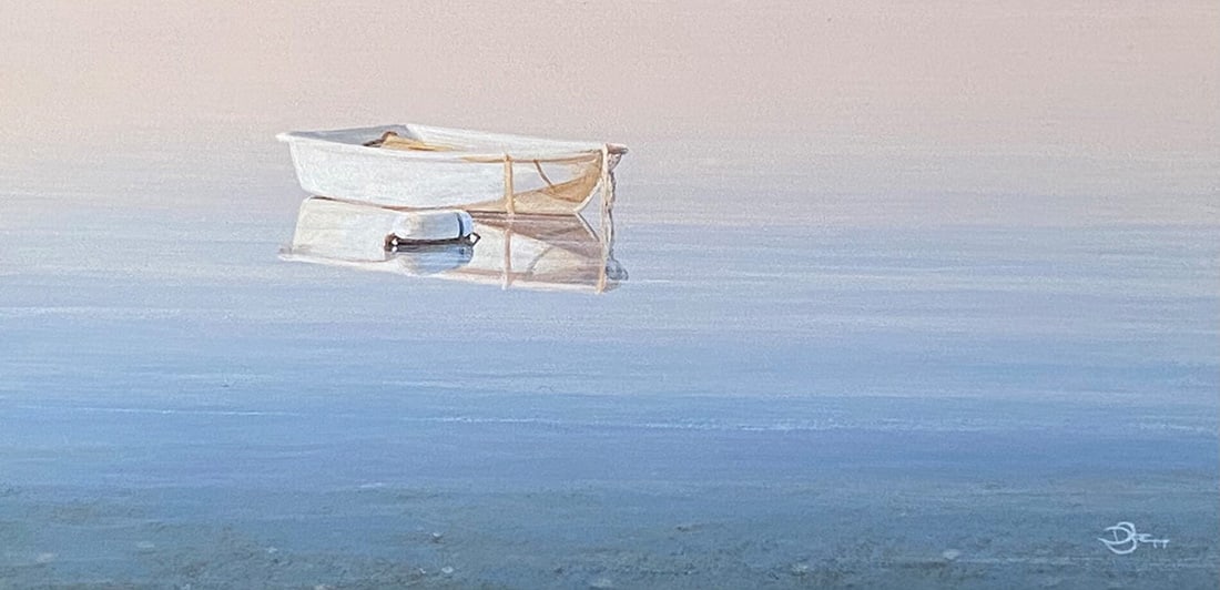 Del-Bourree Bach : Napping: This Salmagundi work of art is titled, "Napping". Acrylic. 5x10 (size) 13x14 (framed). A long time Salmagundi member (46 yrs), Del's paintings have won over 300 awards and are included in public and p