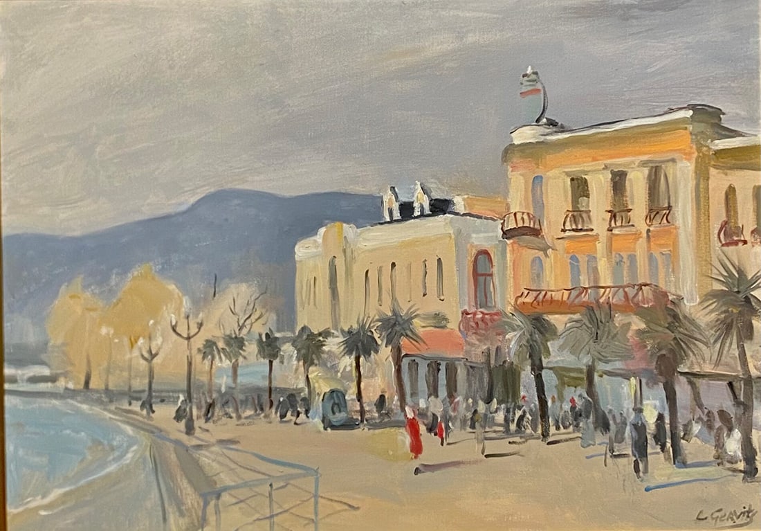 Leonid Gervits : Yalta,Crimea: This Salmagundi work of art is titled, "Yalta,Crimea ". Oil. 20x28 (size) 24x32 (framed). Born in Odessa, Ukraine. Graduated from Odessa Art College & MFA from Repin Academy In St. Petersburg,