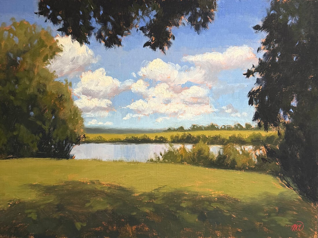 Megan Euell : Upstate Summer: This Salmagundi work of art is titled, "Upstate Summer ". Oil. 12x16 (size) 16x20 (framed). Megan K. Euell is a representational oil painter, with a studio in Brooklyn. She is a graduate of The Floren