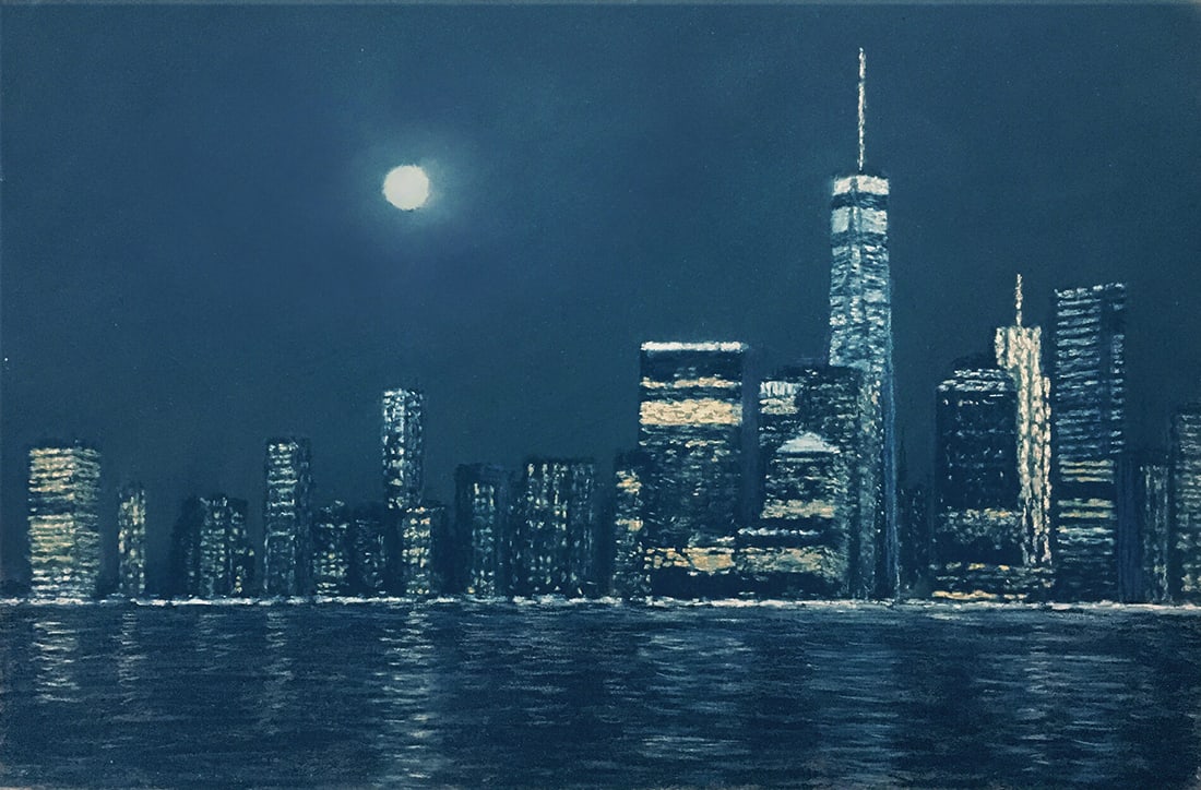 Anthony Davis : Stellar Night: This Salmagundi work of art is titled, "Stellar Night". Pastel . 8x12 (size) 12x16 (framed). Anthony Davis is a self-taught artist known mostly for his award-winning maritime scenes and seascapes in p