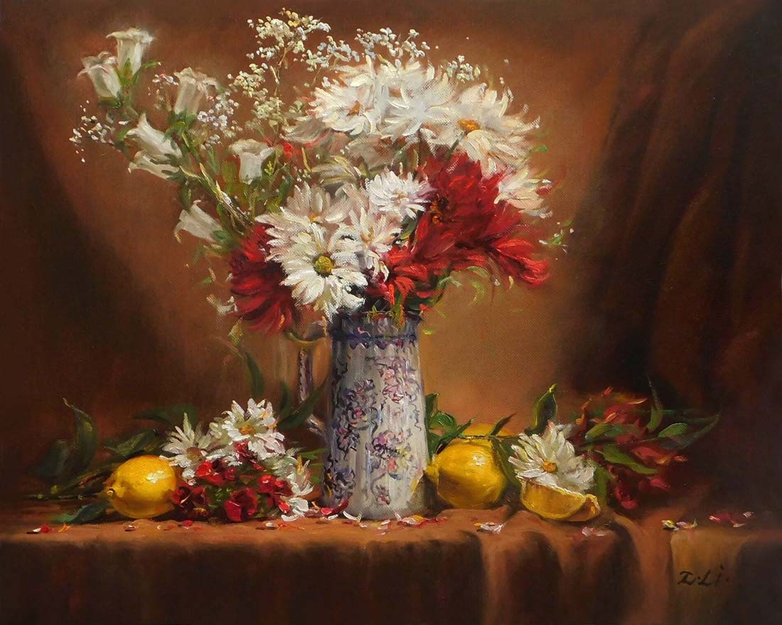 Zhi Li : The Beauty & Joy: This Salmagundi work of art is titled, "The Beauty & Joy". Oil. 16x20 (size) 20x24 (framed). Zhi is member of Salmagundi Club, the CLWAC Art Club & Oil Painter of America. Her painting have been colle