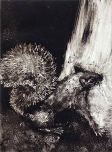 "Park Ranger", Karen Loew: A celebration of nature in monotype. Monotype. Image: 7 x 5 inches. Framed: 16 x 13 inches. Visit Karen Loew's website http://kloew.com/Exhibit.html