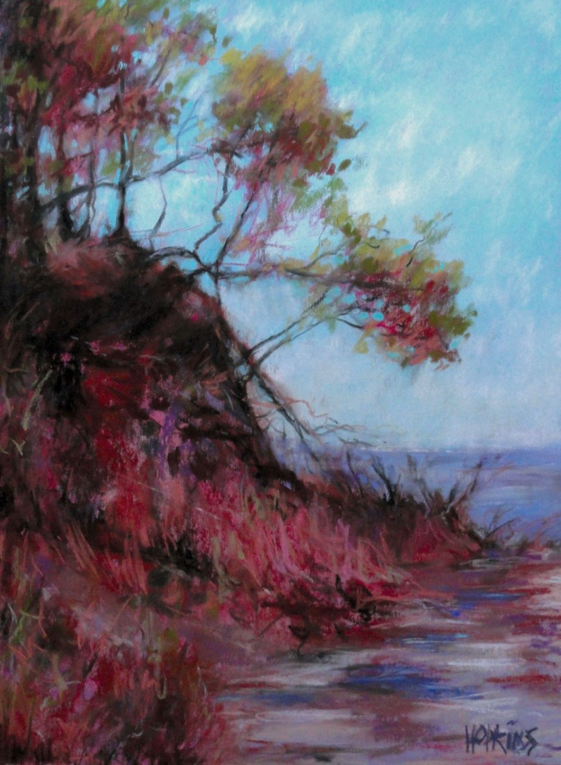 "Outreach", Julie Hopkins: Pastel on sanded paper. Image: 11.5 x 8.75 inches. Framed: 17.5 x 15 inches.