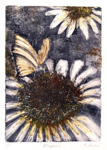 "Floraposa", Karen Loew: From the artist's nature series . Monotype. Image: 7 x 5 inches. Framed: 16 x 13 inches.