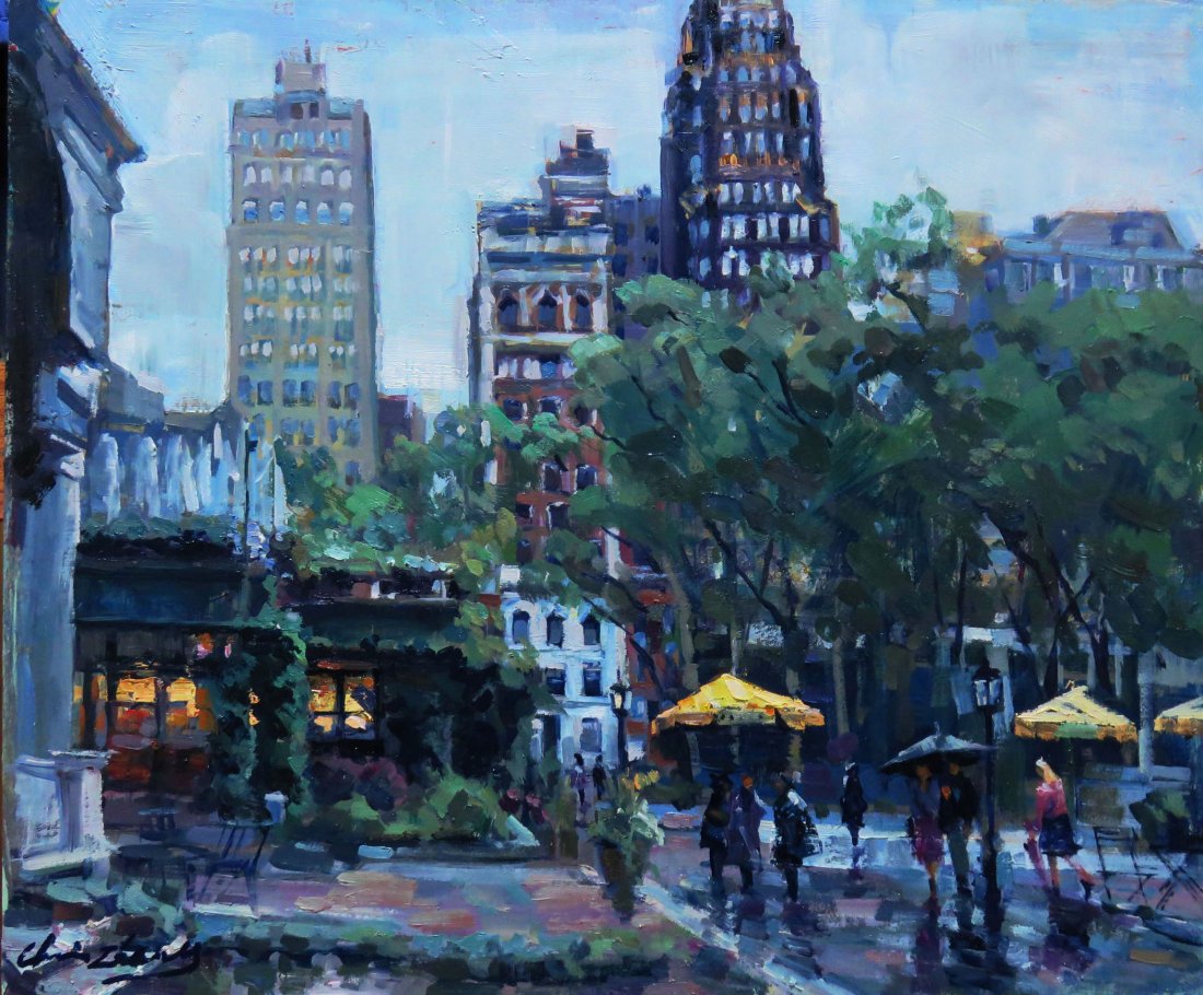 "Bryant Park Raining Day", Christopher Zhang (1 of 2)