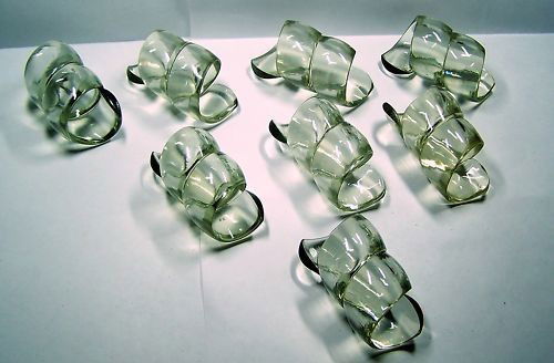 VINTAGE ART DECO LUCITE 8 NAPKIN RING HOLDER LOT