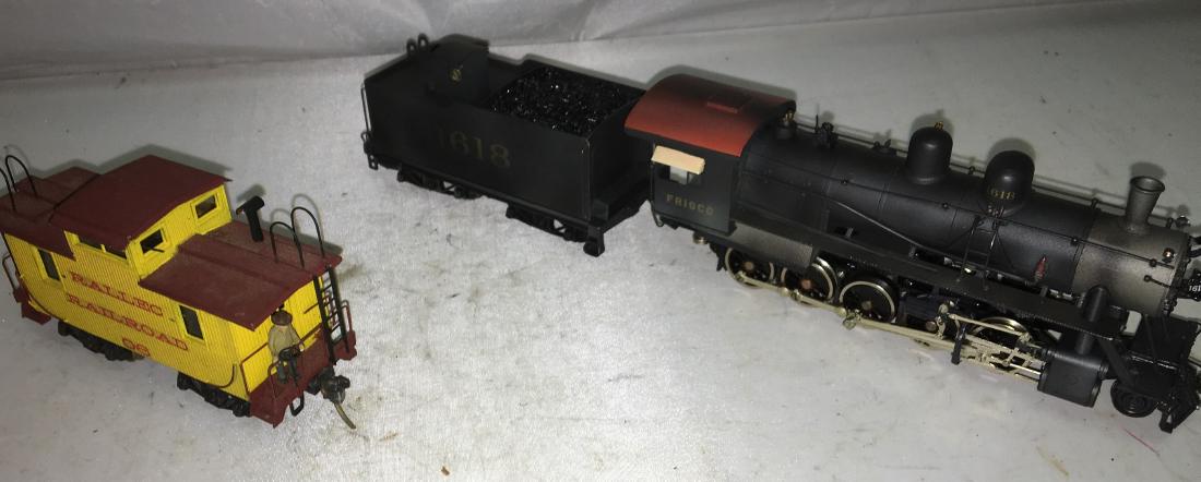 Frisco Brass HO Scale Steam Engine and Caboose (1 of 3)