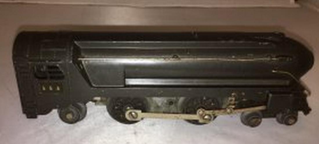 American Flyer Prewar 553 O Gauge Steam Engine: American Flyer Prewar 553 O gauge gray streamlined 4-4-2 steam engine. Powered, metal construction. No tender.