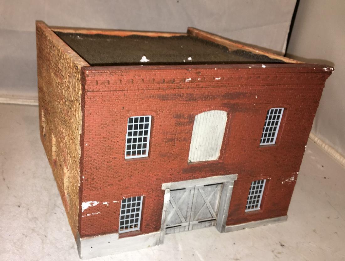 Cast Plaster O Gauge Factory Building: Large (about 12 inches by 9 inches) O gauge factory building. Cast plaster construction, lighted.