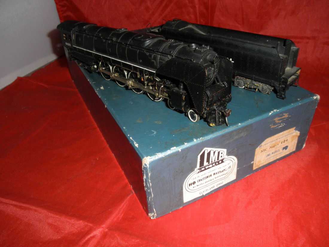 LMB BRASS NYC HO GAUGE NIAGARA: LMB brass New York Central HO gauge Niagara 4-8-4 steam engine and tender in the original box.
