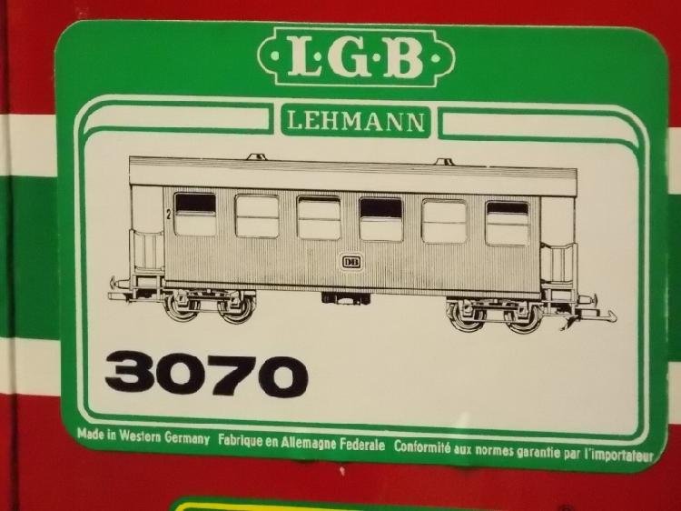 LGB 3070 DB G GAUGE PASSENGER CAR OB: LGB #3070 DB G gauge passenger car: LGB couplers, other very nice features, original box, very nice details, very nice color scheme.