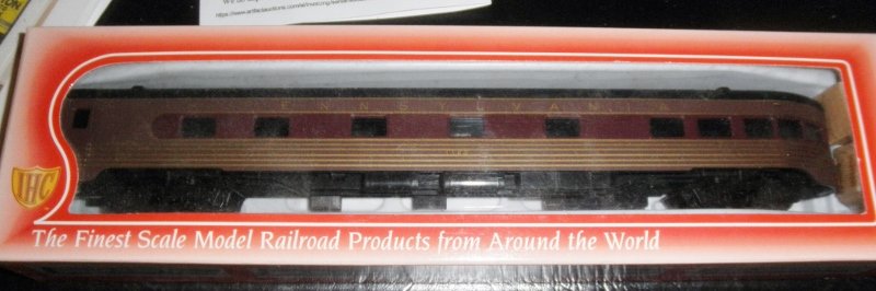 IHC PRR HO GAUGE OBSERVATION CAR OB: IHC #48313 Pennsylvania Fleet of Modernism HO gauge streamlined observation car: other very nice features, original box, very nice details, very nice color scheme.