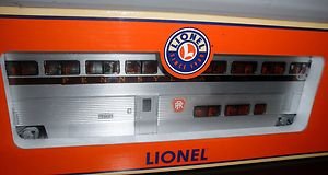 LIONEL PRR 703 O GAUGE BILEVEL PASSENGER CAR WOB: Lionel Pennsylvania "703" O gauge Superliner passenger car: 18" long, metal wheels, aluminum construction, knuckle couplers, lighted (untested), finished interior, other very nice features, wrong orig