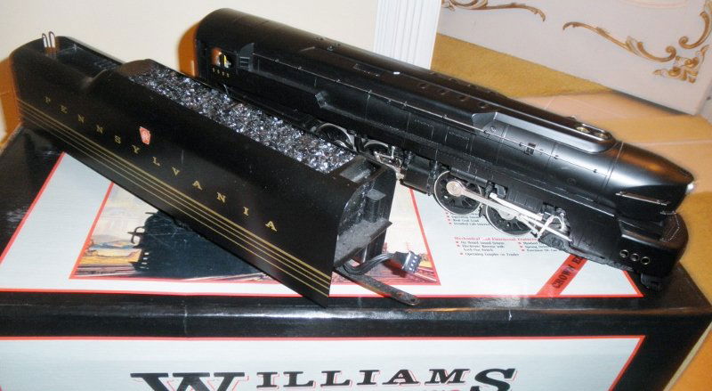 WILLIAMS BRASS PRR O GAUGE T1 DUPLEX STEAM ENGINE OB: Wiiliams Pennsylvania O gauge (3-rail) T1 Duplex 4-4-4-4 steam engine and tender: powered (untested),brass construction, smoke, sound, other very nice features, original box, shipping box, very nice d