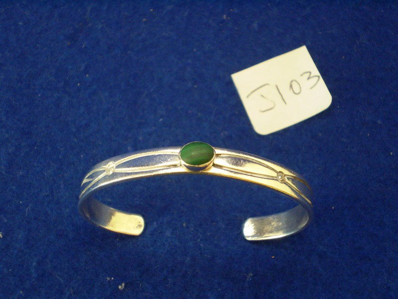 Bangle Bracelet: Sterling Silver Bangle with sodalite stone