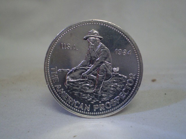 1984 The American Prospector Coin: Beautiful Coin made of 1 Troy Once of .9999 Silver