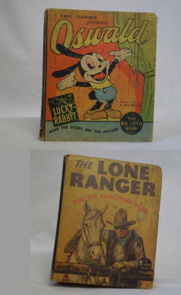 2 Big Little Books, The lone Ranger + Oswald: 3.5""x4.5"" Big Little Book