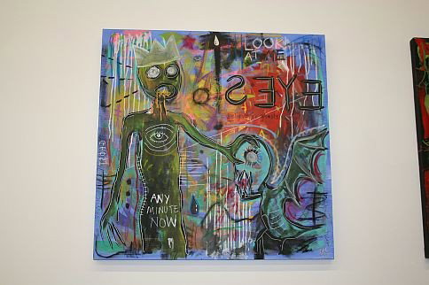 Original Art by Randy Conner: Original Art by Randy Conner "Believe in Ghosts" 36 x 36 Acrylic on Canvas San Diego Artist