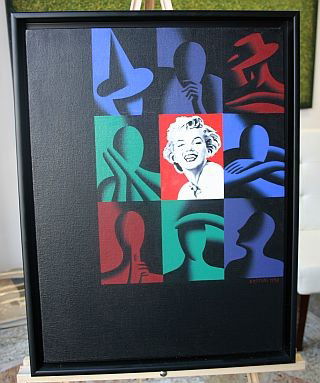 KOSTABI, MARK - CANVAS Orig- 1998 - 18 X 24 Signed: KOSTABI, MARK - ORIGINAL - 1998 - 18 X 24 Signed - ON CANVAS 'PARTY GIRL" Purchased in 2001 at Martin Lawrence Galleries in San Francisco ABOUT THE ARTIST 1960 - Artist and Composer Mark Kostabi was b
