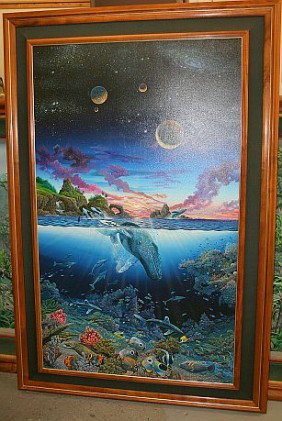 Robert Lyn Nelson 1990 acrylic/oil.canvas HUGE~!