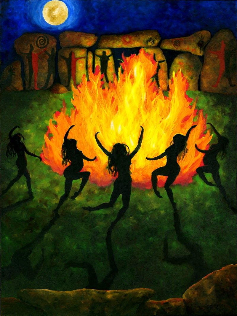 Julia C. Gray: Original painting "Fire Dance": You are bidding on an Original Painting by San Diego living Artist Julia C. Gray titled "Fire Dance". Part of series titled Visionary, Part I. Oil on Canvas 48x36. Signed Lower Corner. Stretched on Wo