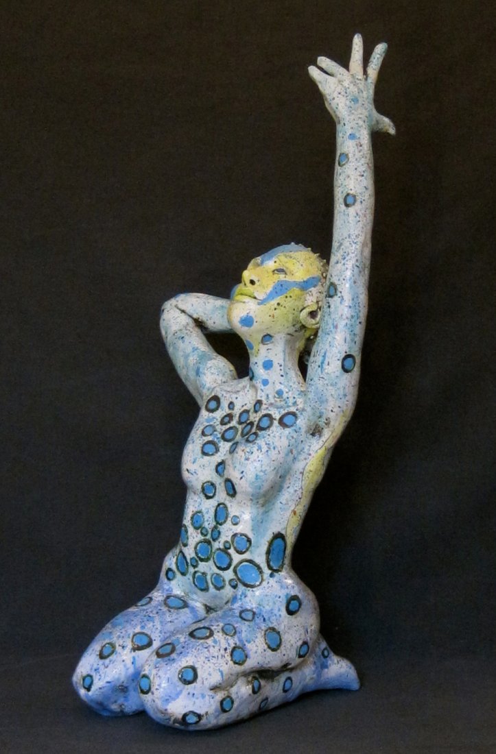 Julia C. Gray: Original Sculpture "Origins": You are bidding on Original hand made work by Artist Julia C. Gray titled "Origins". High fire Ceramic with low fire glaze 24.75x12x11. These works are for sale directly by the artist to raise money f