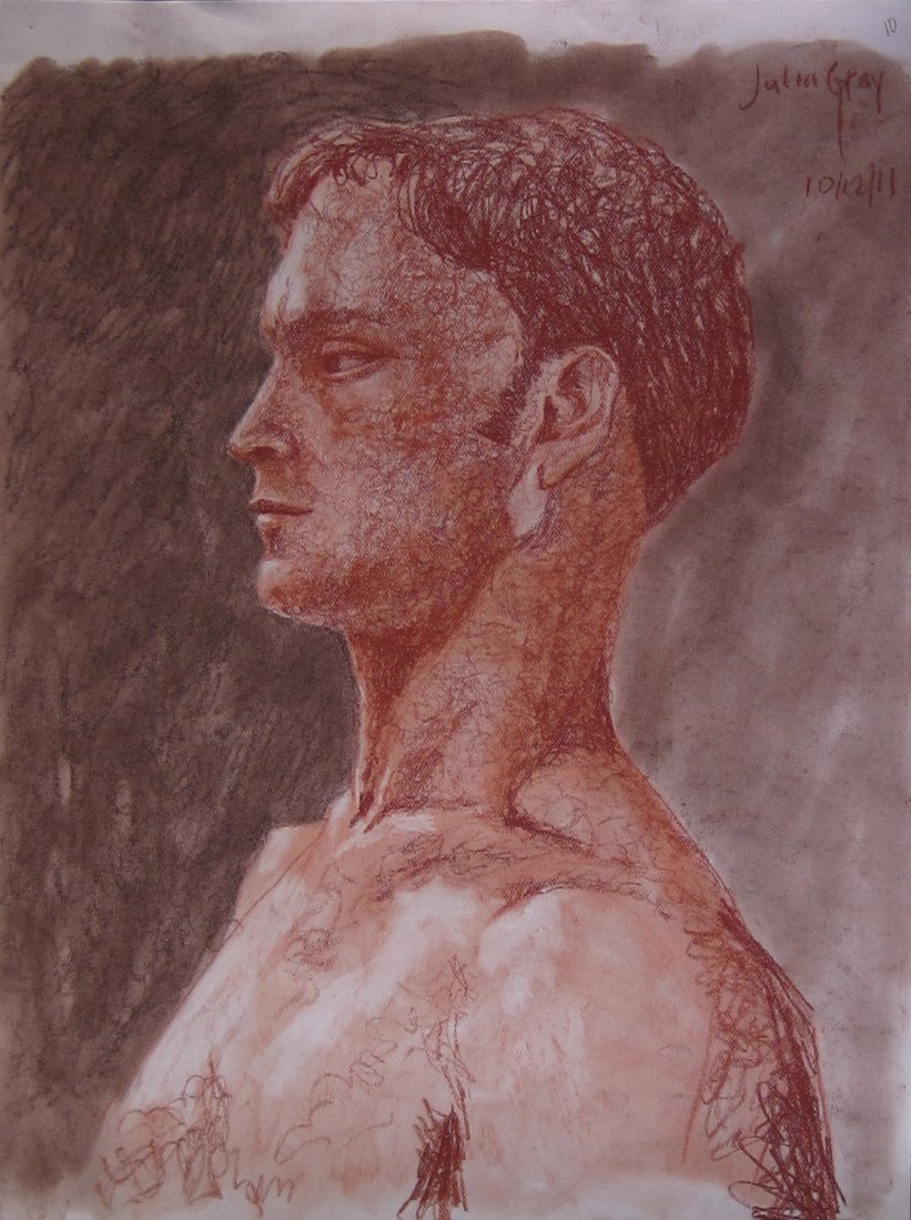 Julia C. Gray: Original Pastel "Ian": You are bidding on Original Pastel Drawing by Artist Julia C. Gray titled "Ian", part of her work as a Student. Pastel on paper 26x19. These works are for sale directly by the artist to raise money fo