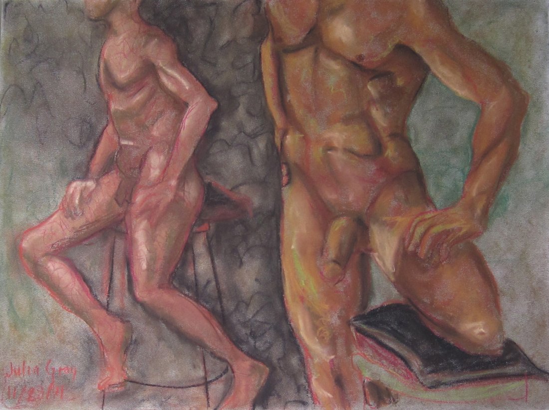 Julia C. Gray: Original Pastel "Double Torso": You are bidding on Original Pastel drawing Artist Julia C. Gray titled "Double Torso", part of her work as a Student. Pastel on paper 18x24. These works are for sale directly by the artist to raise mo