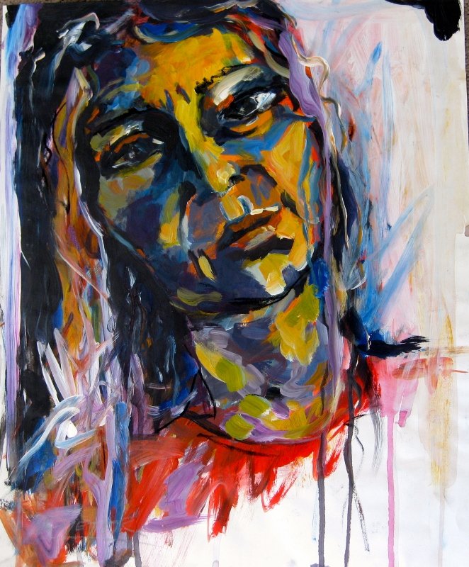 Ellen Dieter:Original Acrylic "2": You are bidding on an original painting by living artist Ellen Dieter titled "2". Acrylic on Paper 17x18... Works directly for sale by Artist in order to fund special project in 2013. Watercolor, char