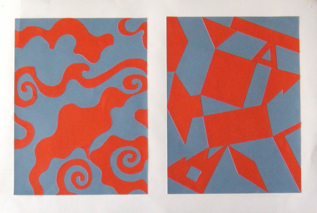 Julia C. Gray: Orginal Collage "Positive/Negative": You are bidding on Original Collage by Artist Julia C. Gray titled "Positive/Negative", part of her work as a Student. Acrylic & Cut Paper Collage 12x18. These works are for sale directly by the artis