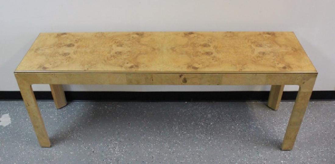 MCM Henredon Burl Wood Maple Console Table: Mid Century Modern Henredon burl wood maple console table from the "Scene Two". Excellent condition. Measures 68" x 18" x 26.5".